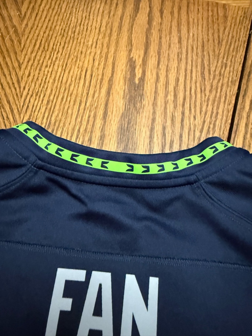 Nike Navy and Neon Green Seahawks #12 FAN Jersey - Picture 5 of 9